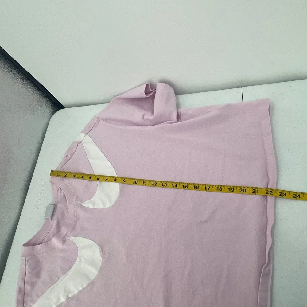 Nike Womens 3X Pink Essential Double Swoosh Boxy Cropped Cotton T-Shirt